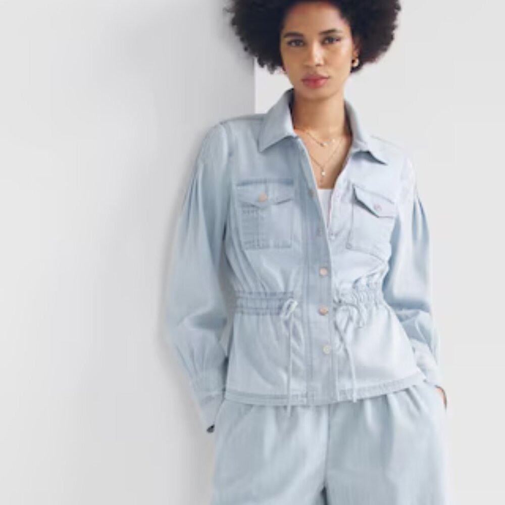 NWOT WHBM Utility Anorak Jacket Light Blue 12